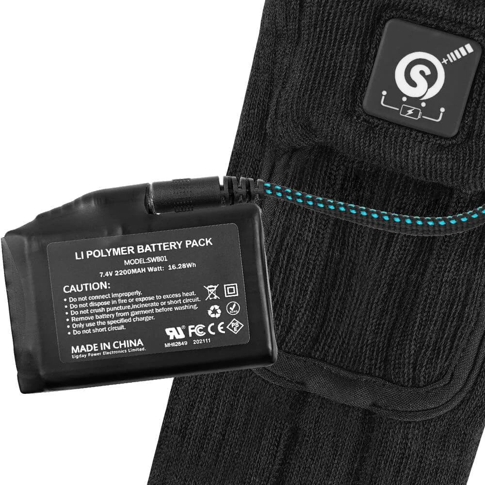 Accuvak met knop bovenaan de sok
